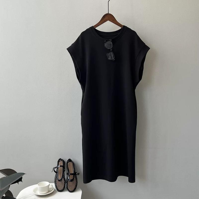 Summer Women's Casual Dress Fashionable Sleeveless O Collar Dress Ladies Summer Beach Dress