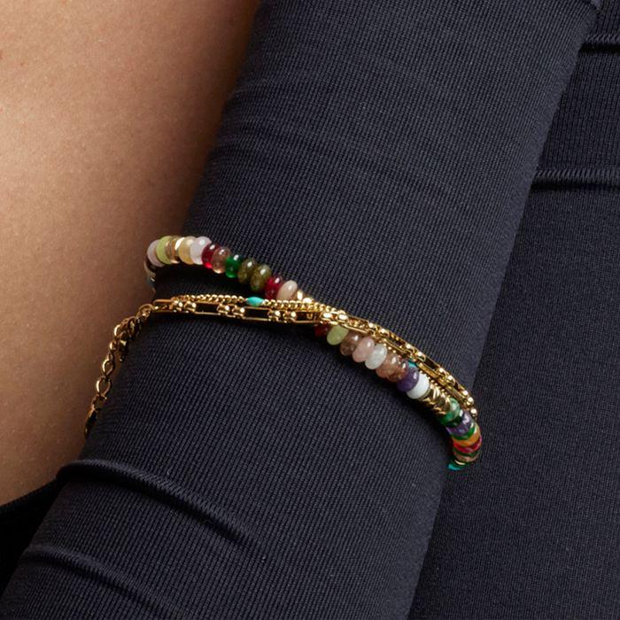 Luxenter Bracelet laqué multicolore avec finition en or 18 carats - Cautar