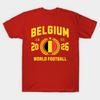 Men Black Print T-shirt Belgium Football Supporter 2026 Badge Design No-Cut Transfer Paper Print Cotton Tshirt