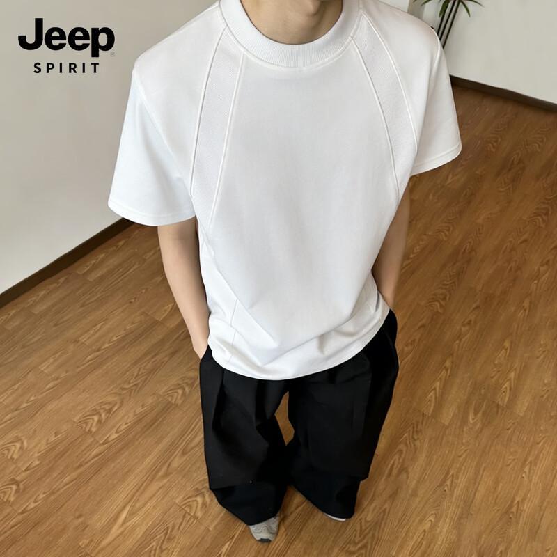 

JEEP SPIRIT Men s Loose Fit Patchwork Short Sleeve T-Shirt L