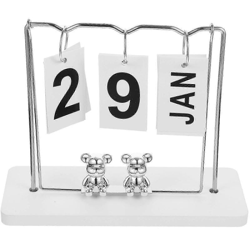 Wooden Desk Calendar Perpetual Flip Calendar Small Desk Decoration 24X19.5CM