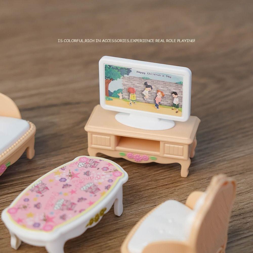 1:12 Scale Dollhouse Furniture Set Mini Home Doll Living Room Miniature Kitchen Bathroom  Kids Toys