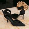 Women's High Heel Sandals Black Fashion Party Party Pointed Stilettos Women's Shoes