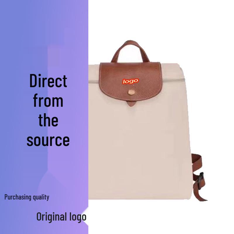 French Dragon Inlay Waterproof Nylon Backpack with Phone and ID Pocket - Women's Casual Street Style