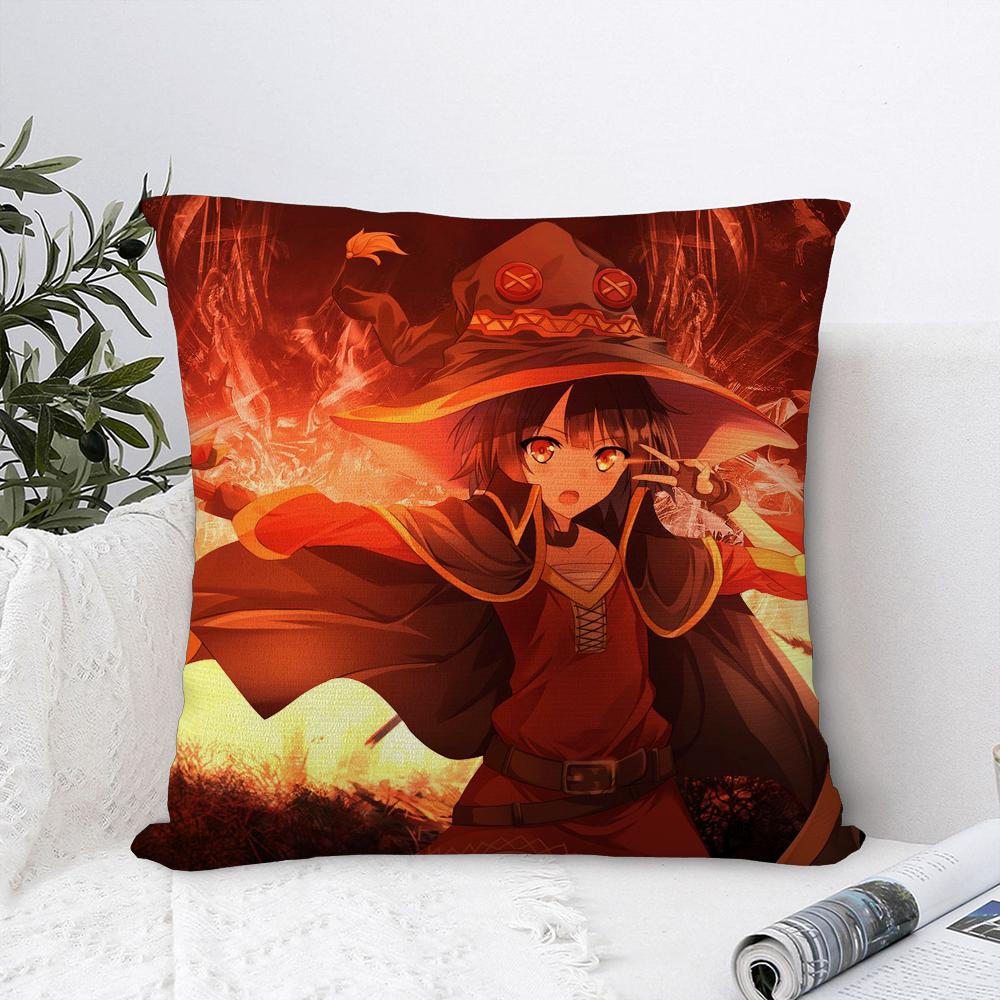Nouă Husă de Pernă Anime K-Konosuba Decorativă pentru Canapea Acasă Imprimată pe Două Fețe Pernă Pătrată Plush pentru Aruncat Huse Decorative pentru Pernă