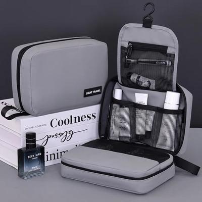 Trousse de toilette de voyage pliable à plusieurs compartiments avec crochet de suspension, étuis à maquillage suspendus, portable, multiples poches