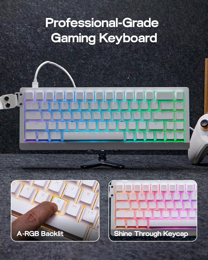 EPOMAKER HE68 Lite Hall Effect Magnetic Gaming Keyboard with 8000Hz Polling Rate 128K Scan Adjustable Snap SOCD Wired Mac Compatible Software & Rate,