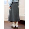 ZIHAN Grey Plaid Pleated A-line Skirt