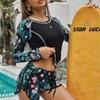 Costume da Bagno da Ragazza a Manica Lunga con Protezione UV per Sport Acquatici