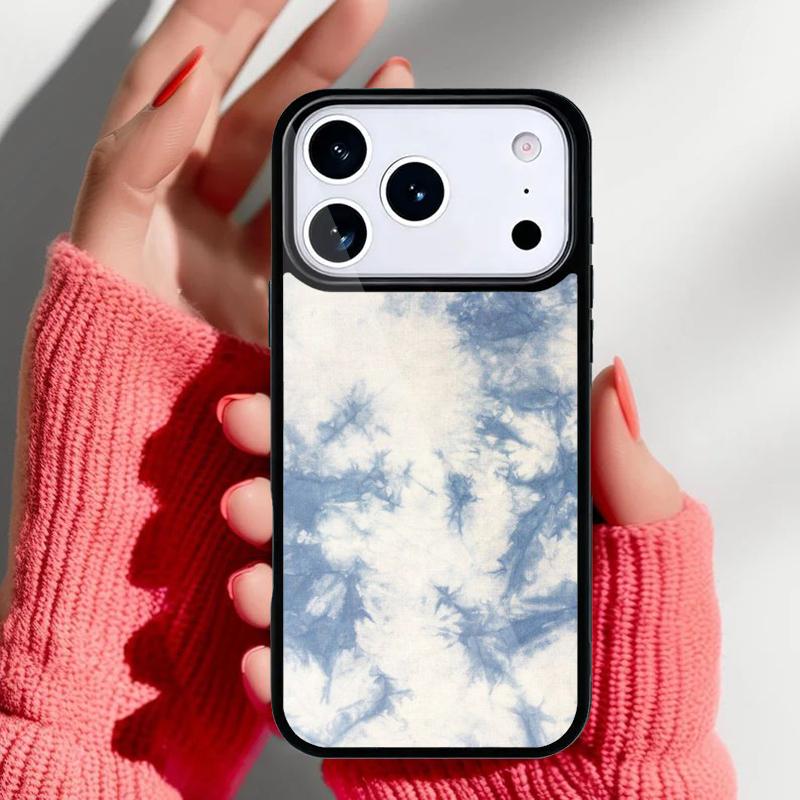 Blaues Tie-Dye Handyhülle für iPhone 17 16 15 14 13 Pro Max Rückabdeckung für 12 11 Pro Hülle