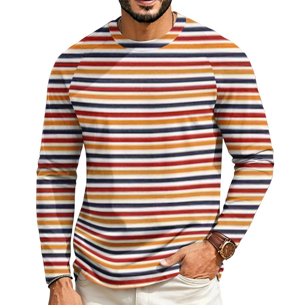Maglietta da uomo a maniche lunghe raglan con scollo casual per l'uso quotidiano