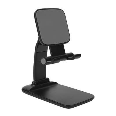 Verstellbarer Desktop-Handy-Tablet-Ständer für Webcast-Online-Meetings, Telefonhalter, Schwarz(Kunststoff)