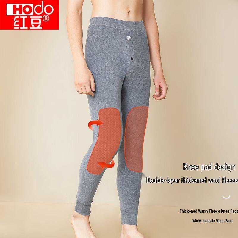 Hongdou Herren Fleece Thermohose mit Kniepolstern aus Wolle