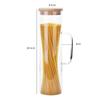 Kitchen Noodle Box Bamboo Wood Lid Noodle Storage Box with Handle High Borosilicate Glass Sealed Jar Food Storage Flour Containe