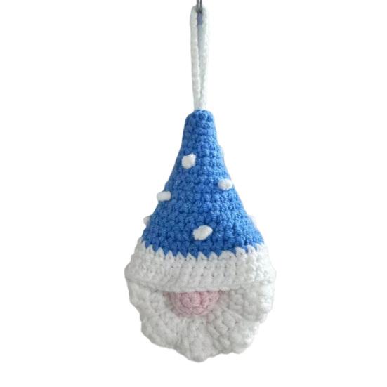 Reusable Holiday Door Handles Hand Crochet Christmas Gnome Ornaments, Knitted Faceless Hanging Decorations, Decorative Gift Box Toppers Yarn
