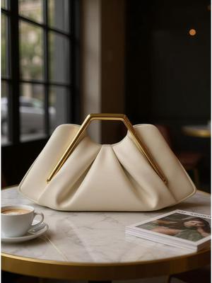 Modische geraffte Wolken-Clutch 2026: Vielseitige Vintage-Abendtasche für Damen
