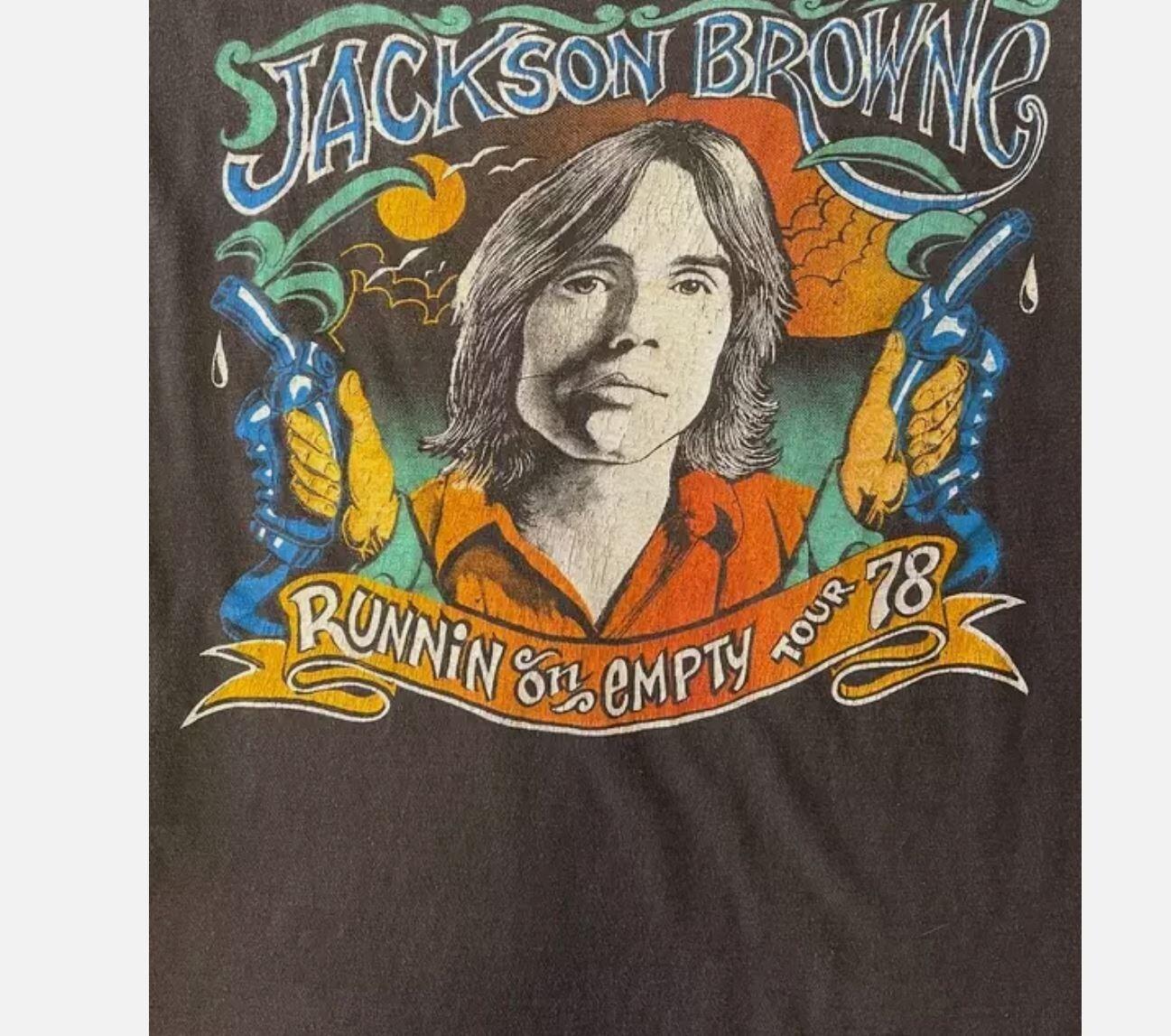 Винтажная футболка Jackson Browne Runnin On Empty Tour ‘78 Хлопок Размер S-45XL S