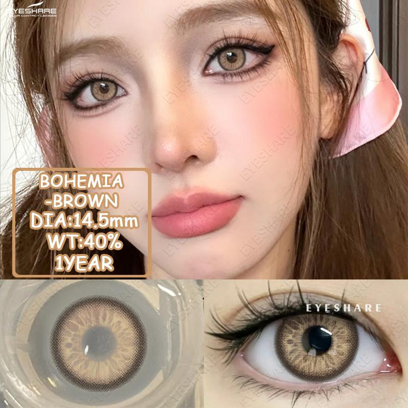 Eyeshare Neue farbige Kontaktlinsen 2 Stück/Jahr Lila Grau Mode Kontaktlinsen Schwarze natürliche Farbkontaktlinsen Grüne Augen Schönheitslinsen