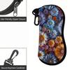2D-Floral Print Zipper Eyeglasses Case, Protective Sunglasses Case for Women, Portable Lightweight Travel Eyewear Pouch, Stylish Flower Pattern Glasse