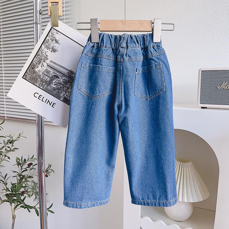 Girls' Retro Korean Style Straight-Leg Jeans - Spring Fashion EA011