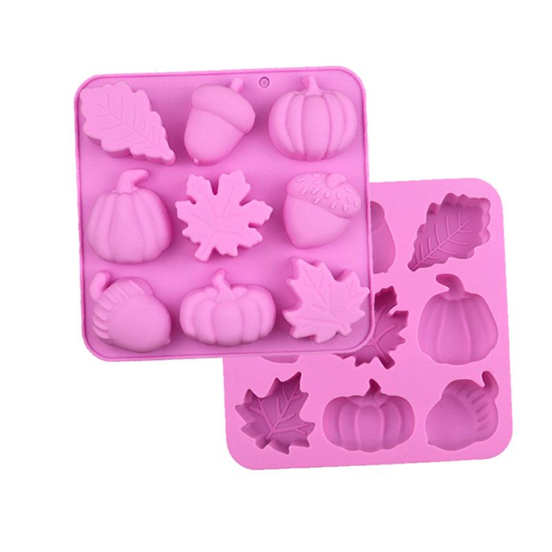 Fall Silicone Mold For Halloween Thanksgiving Pumpkin Maple Leaf Acorn Shape Chocolate Jummy Candy Cookies Mold Harvest Theme