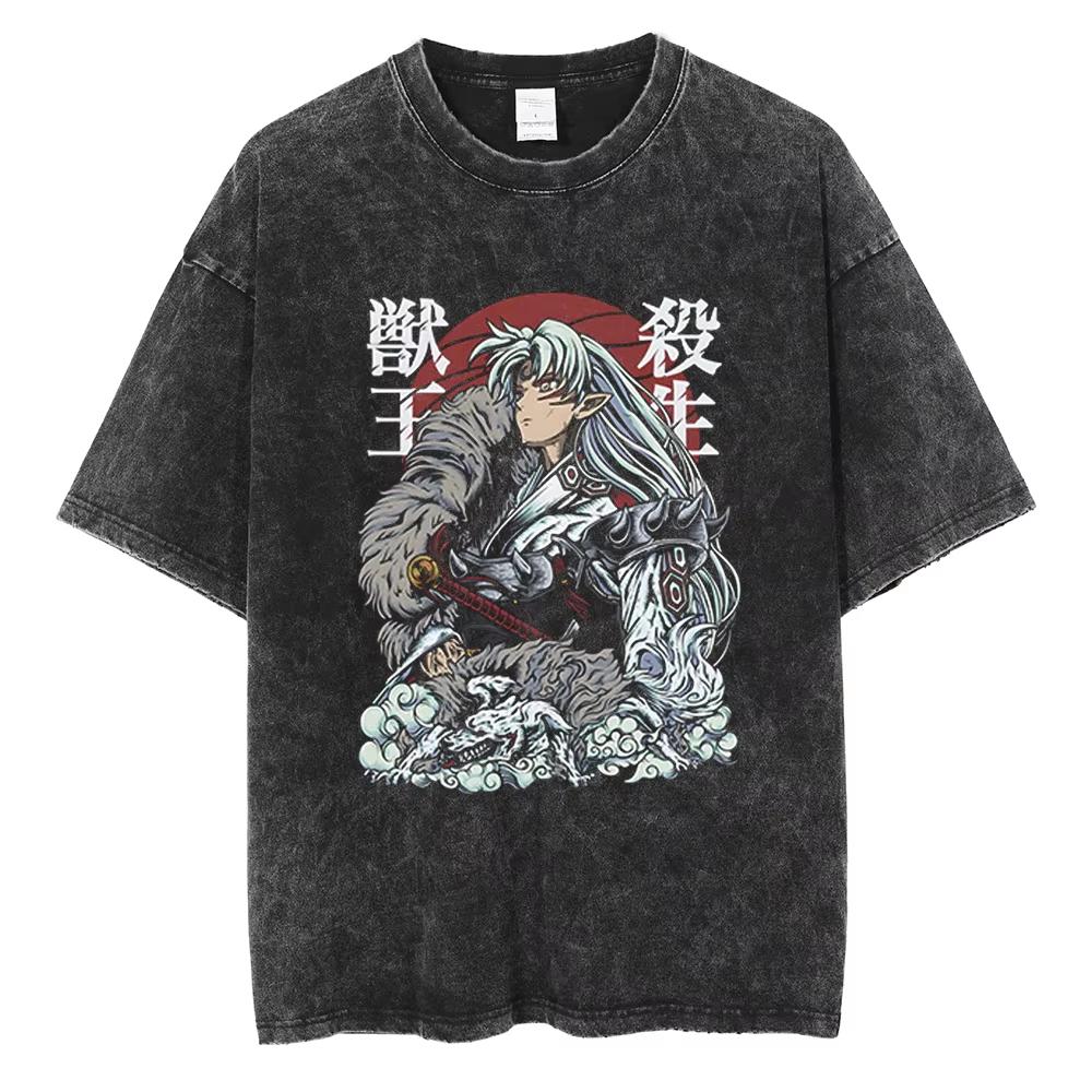 

Manga JoJos Bizarre Adventure T Shirt Harajuku Yk Washed Tshirt Summer Short Sleeve Cotton Soft Tees Tops Men Clothing L
