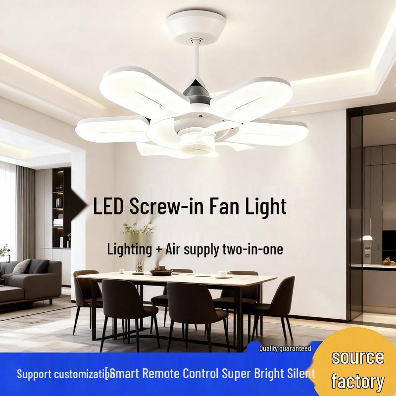 Retro 5-Blade LED Ceiling Fan with Stepless Dimming and Remote for Bedroom & Living Room