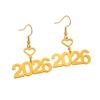 2026 New Year Geometric Glitter Minimalist Hollow Earrings