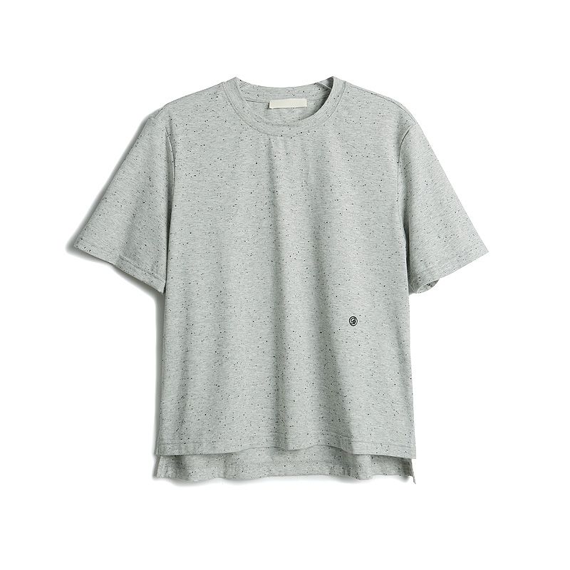 

Adjustable Home European Station 2024 Summer New Arrival Fashion Street round Neck Pullover Straight-leg Split Short-Sleeved T-shirt Female Fashion Gray Free size In Stock(Within 45.00 kg-65.00 kg)