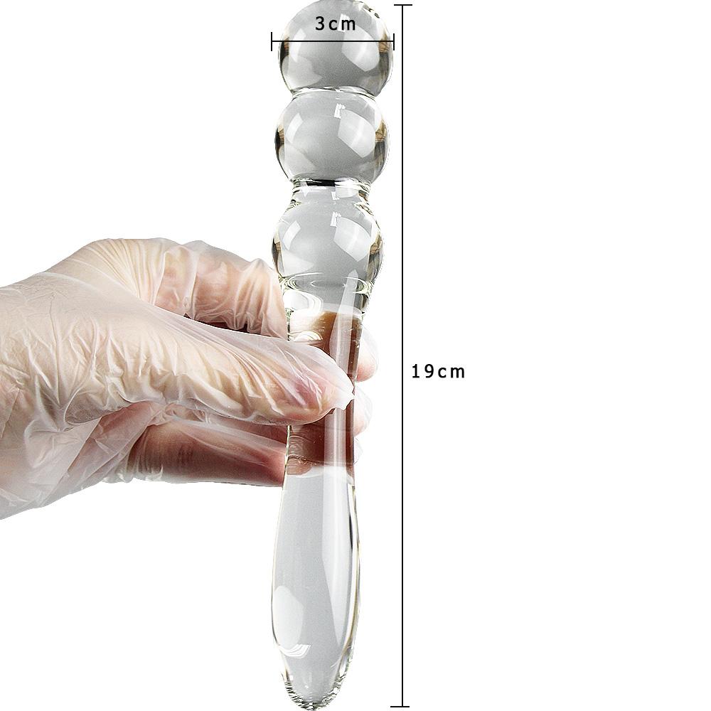 Manyjoy Crystal Glass Dildos Masturbator Realistic Dildo Penis Glass Beads G-Spot Anal Butt Plug Sex Toys for Man Woman Couples