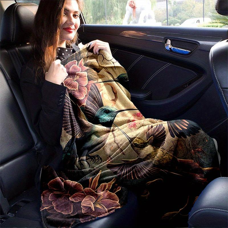 1pc Whirling Hummingbirds Blanket Seasonal Home Decorative Throw for All Seasons, Living Room, Travel, Camping, Car Blankets