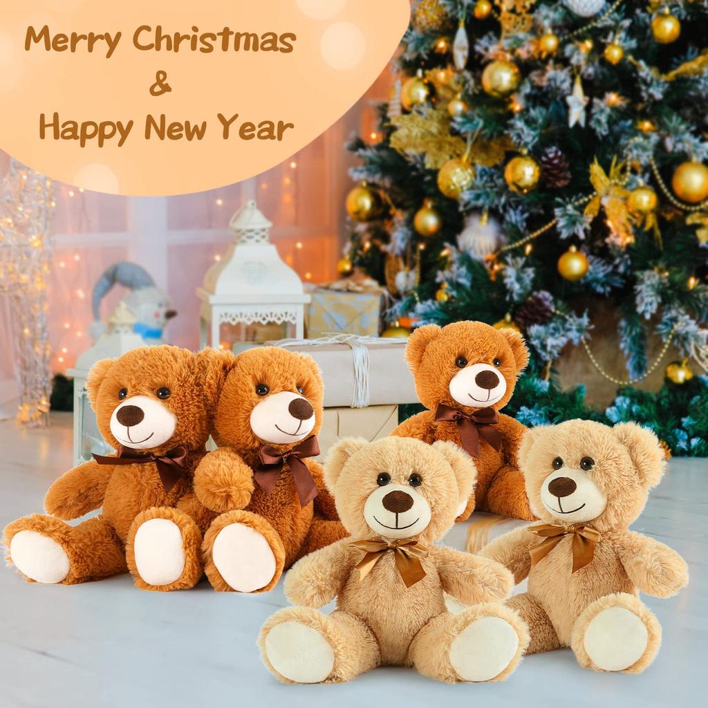Cute Colorful Bow Tie Bear Doll Plush Toy Hug Bear Doll Stuffed Animals Children Birthday Gift Pillow Teddy Bear Home Decor