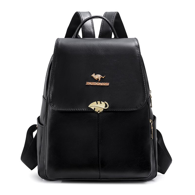 Multi-Purpose Backpack Retro Commuter Women's Large Capacity Solid Color Travel Backpack