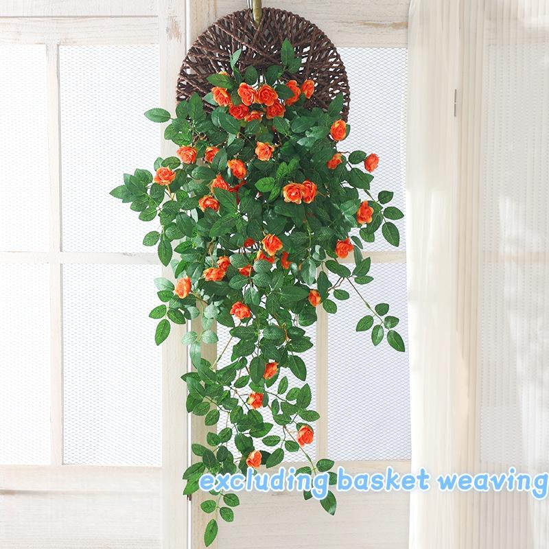 

1Pc Artificial Vines Flowers Fake Rose Vine Hanging Plants Green Plant Home Garden Wall Fence Outdoor Wedding Decoration