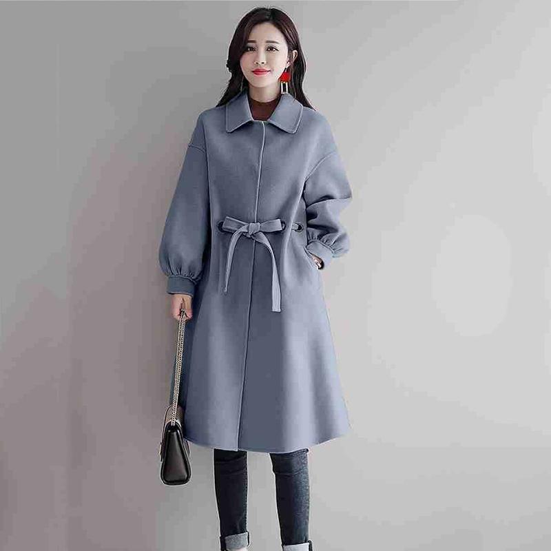 Artka Womens Double-Breasted Wool Blend Belted Long Pea Coat With Lantern Sleeve Artka Womens Double-Breasted Wool Blend Belted Long Pea Coat With Lantern Sleeve