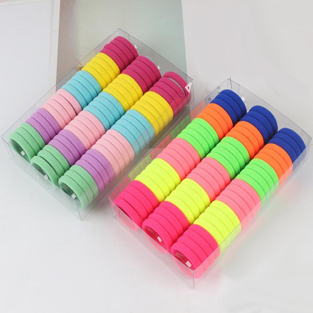 66Pcs Kids Baby Girls Candy Color Elastic Hair Band Rope Ring Ponytail Holder