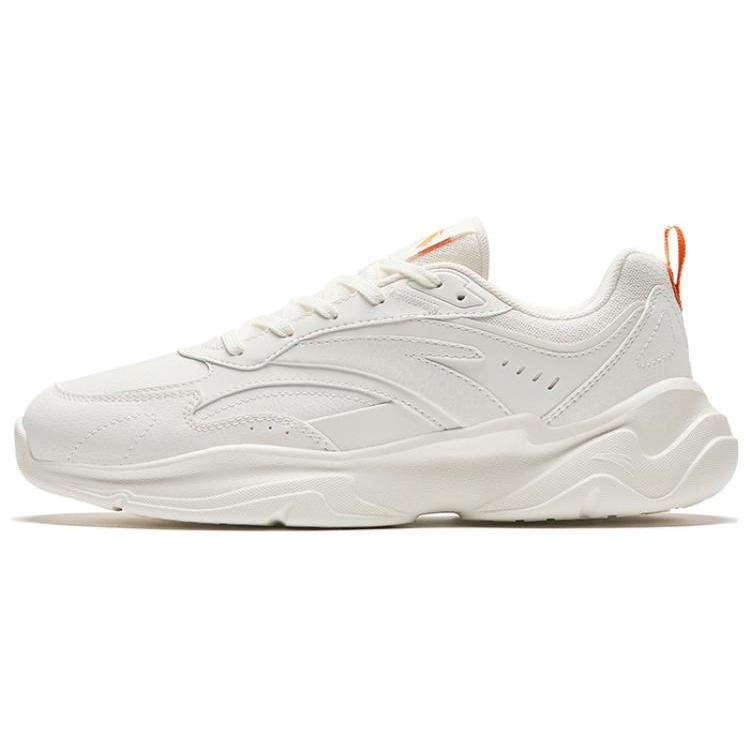 New Anta Chaobai Gz Durable Breathable Low Top Casual Shoes Women's White Orange 122348812-5