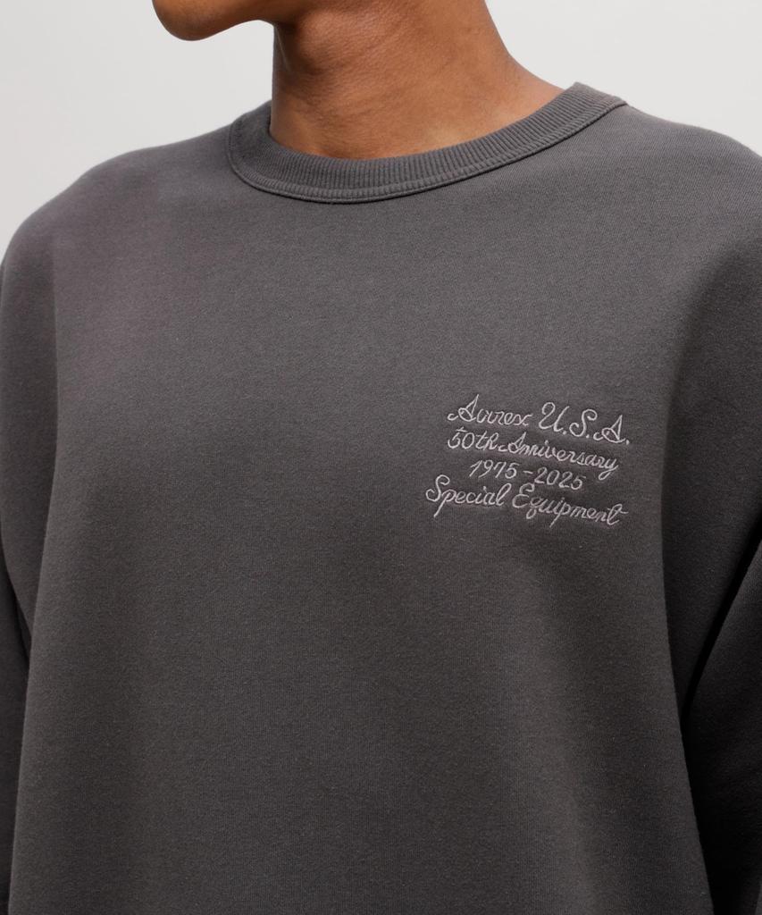 Avirex 50th Anniversary Varsity Crewneck Size Sweatshirt, Men's, 2XL, 410, Charcoal, 783-5232004