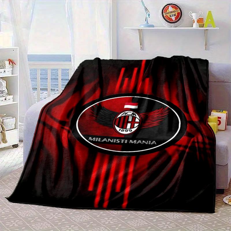 Ac Football Club Blanket Flannel Blanket for bed, sofa, Camping, Hiking, Picnic Essentials, gift for family Fan gifts