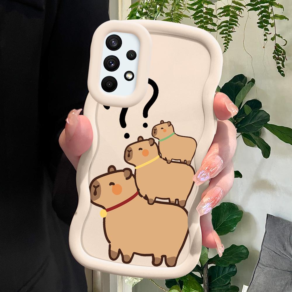 

Окрашенный узор Big Wave Edge Мягкий силиконовый материал Macaron чехол для телефона противоударный защитный резиновый чехол для Samsung Xiaomi Poco Redmi Xiaomi Poco C75 5G белый