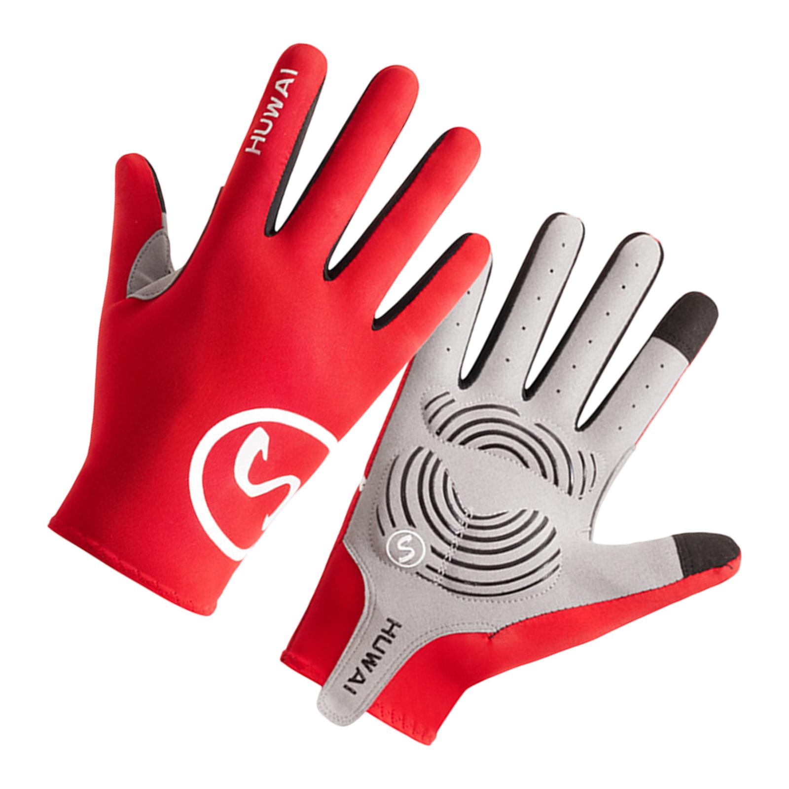 

Спортивные перчатки для велоспорта Перчатки для горного велосипеда с закрытыми пальцами и противоскользящей амортизирующей накладкой Перчатки для шоссейного велоспорта с сенсорным экраном XL красный