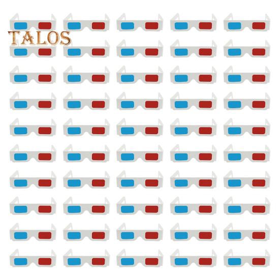 10/20/30/50/100 Pairs Red Blue Stereo Glasses 3D Paper Glasses Foldable Paper Temple 3D Glasses Film Decoration