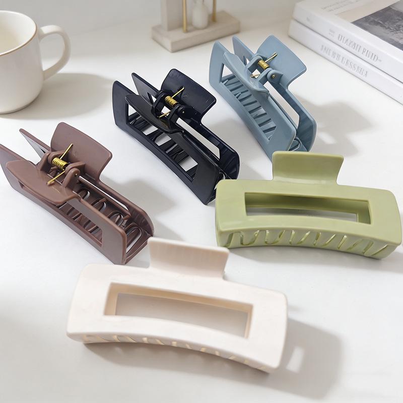 Large Square Claw Hair Clip - French Style ABS Injection, High-End DIY Shark Hairpin