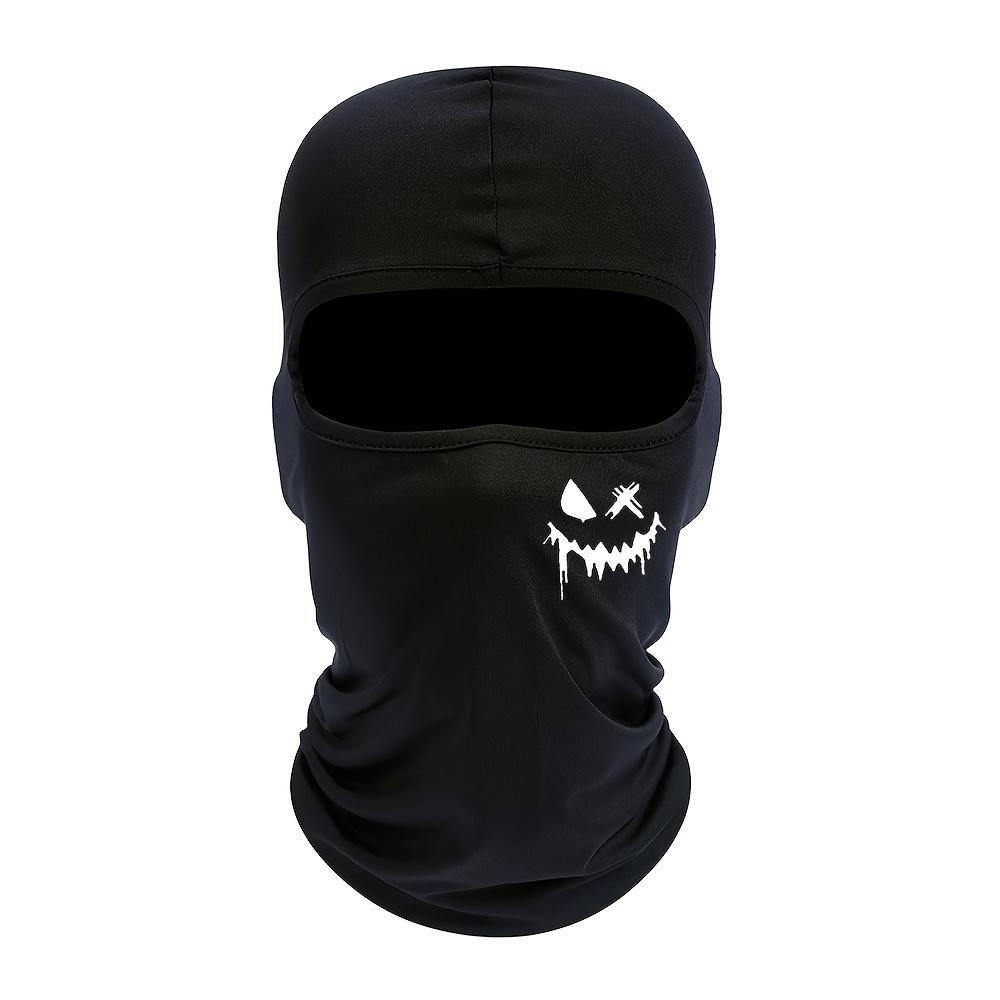 

1 piece of smiling face printed men s and women s outdoor cycling face mask Balaclava hat windproof and sun protection sun hat One Size чёрный