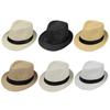 Sombrero Trilby para Adultos Transpirable Estilo Británico Sombrero de Paja Tejida Sombrero para Fiesta de Festival de Adultos Hueco Camping Pesca Sombreros Fedoras
