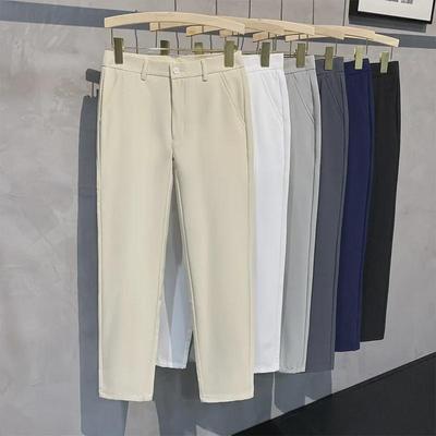 2023 Men's Slim Fit Nine-Point Suit Pants - Casual & Business Style
