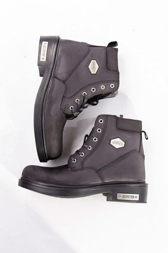 Men's Fashion Genuine Leather Flat Heeled Booties Bootie Genuine Nubuck Leather Waterproof Black Boots Shoes