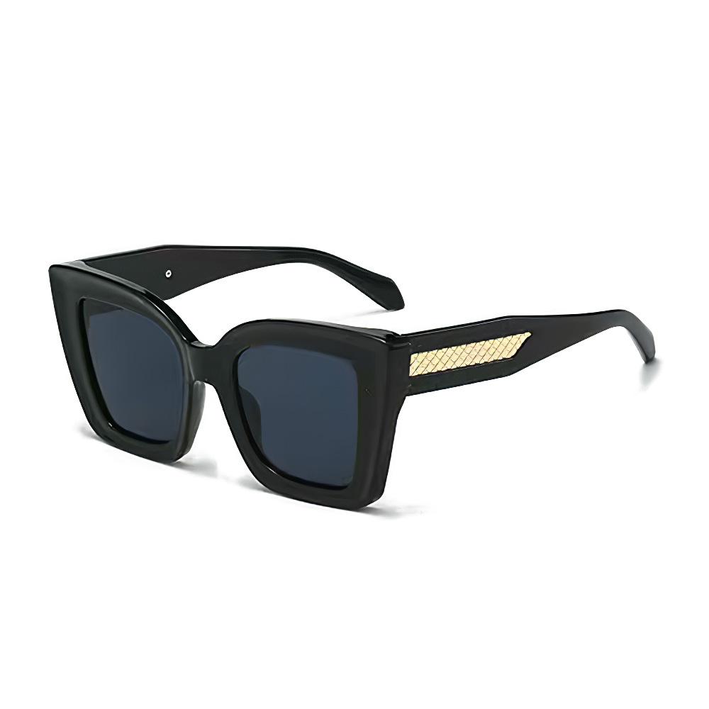 New in Vintage Sunglasses for Women Fashion Square Frame Gradient Sunglasses with Golden Arrows for Women