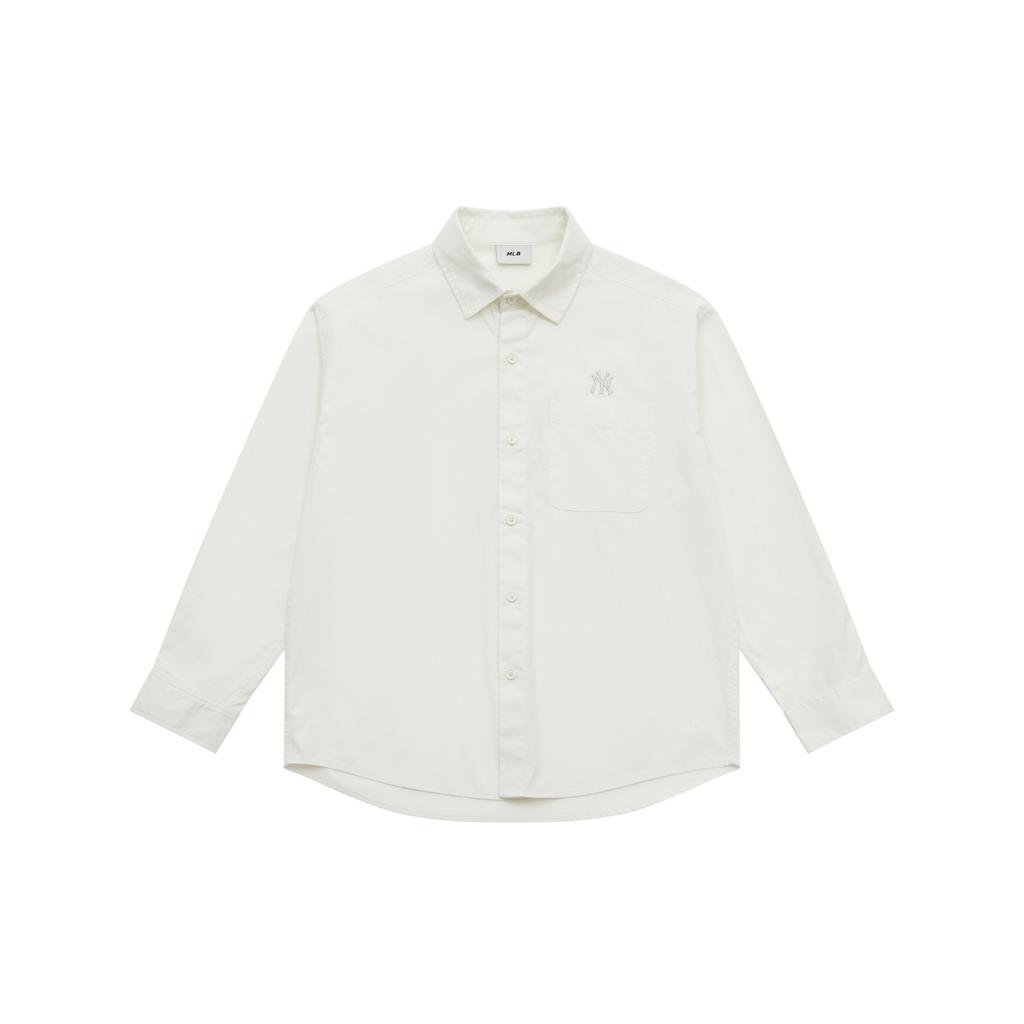 New MLB MONOGRAM Collection New York Yankees SS25 Shirt Unisex Ivory 3AWSM0651-50IVS