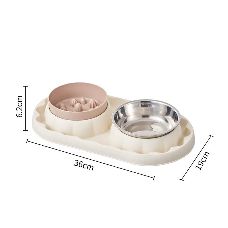 

Comedero doble de acero inoxidable para mascotas, cuenco antiahogo y antideslizante para gatos y perros